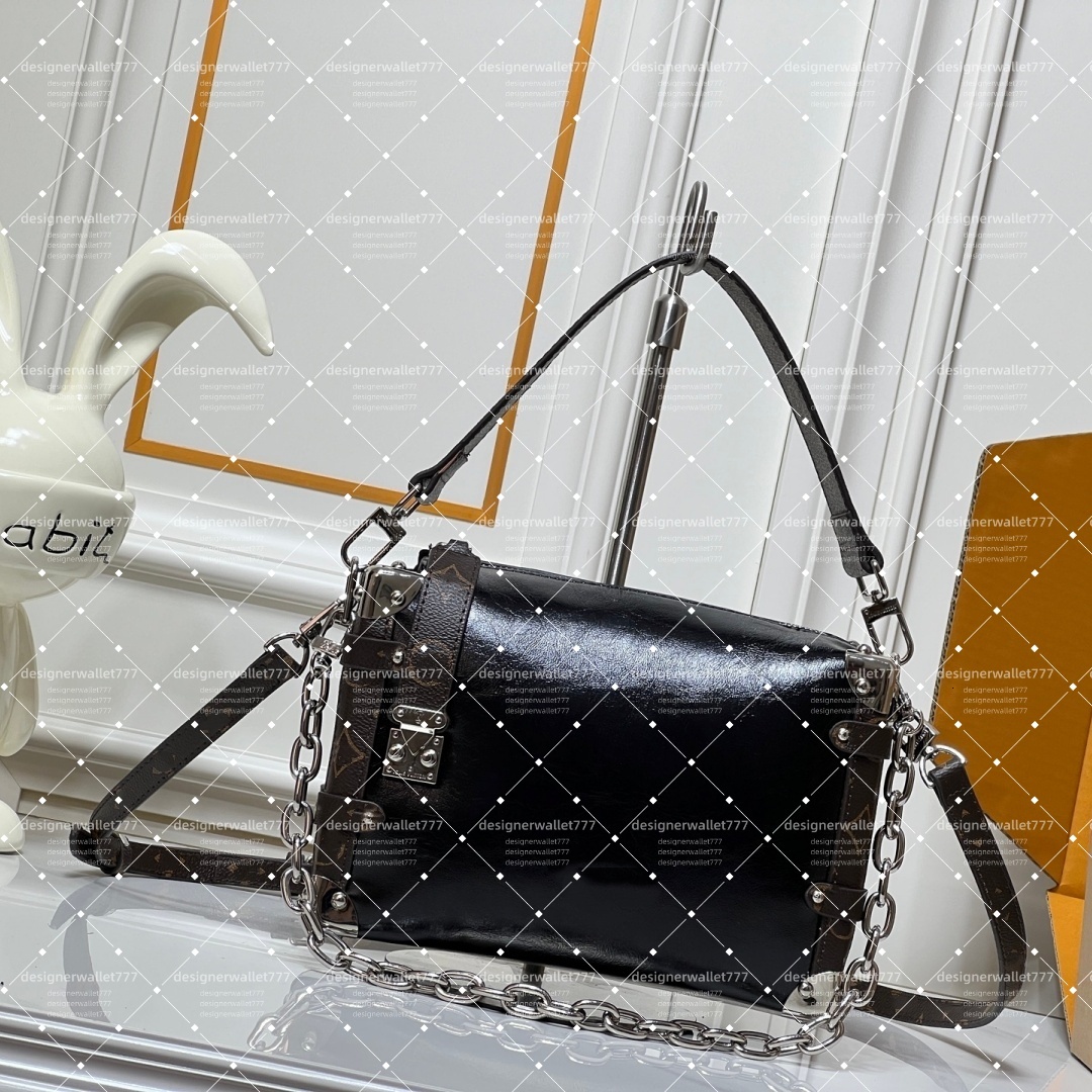 10A M15195 M46358 Desiger bag Side Trunk Vibe handbag designer bag box shaped women's shoulder bag fashionable mens luxury metal S-lock buckle handbag crossbody bag