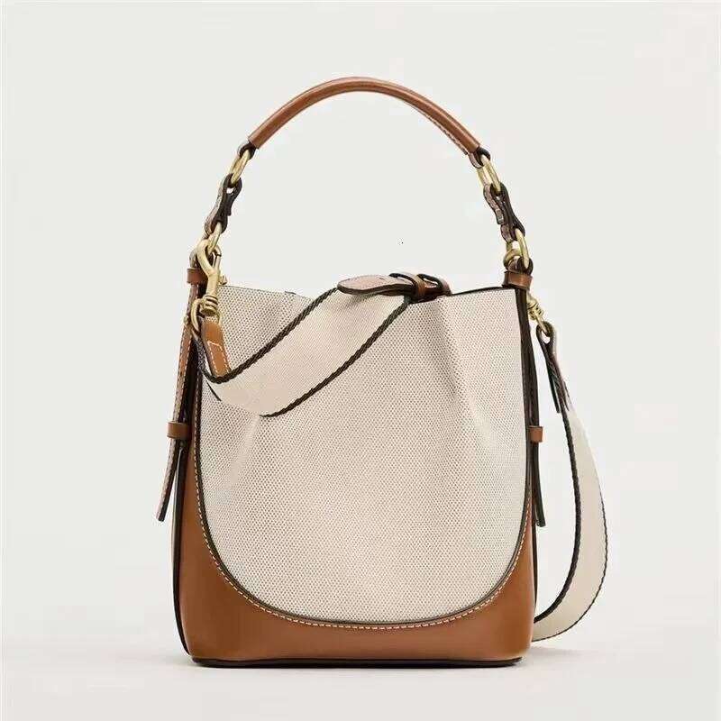 Women S Large Capacity Bucket With Wide Strap Single Shoulder Handbag Drawstring Handheld Crossbody Bag JINXIANGGUO TOTE