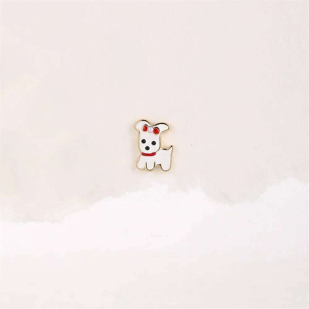 Aide 1Piece 925 Sterling Silver Enamel Dripping Oil Animal Seriesp Piercing Earrings Cute Girls Birthday Gift Fashion Jewelry