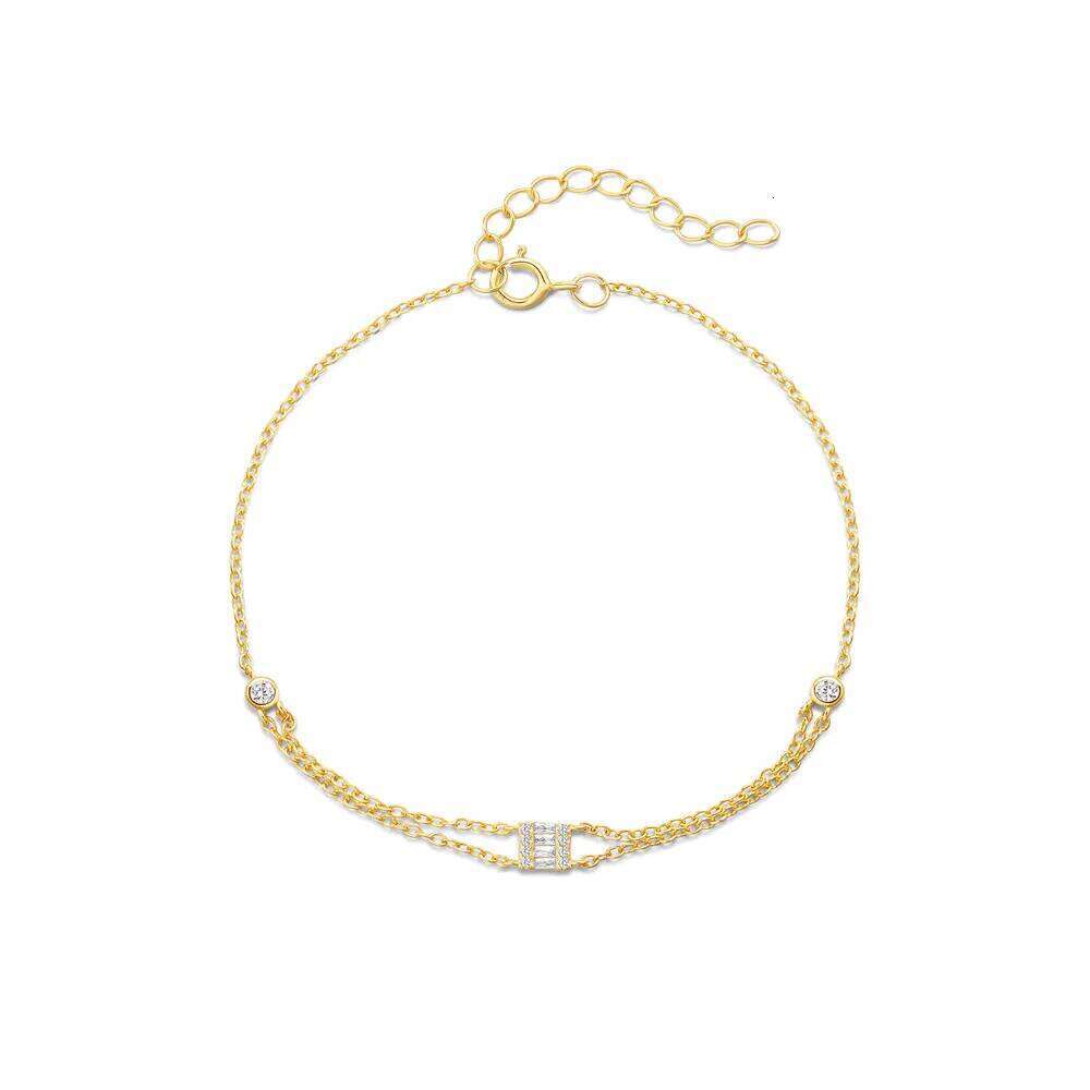 Aide Pure 925 Sterling Silver Luxury Turquoise Star Moon Link Chain Bracelet For Women Valentine's Day Girlfriend Gifts Jewelry