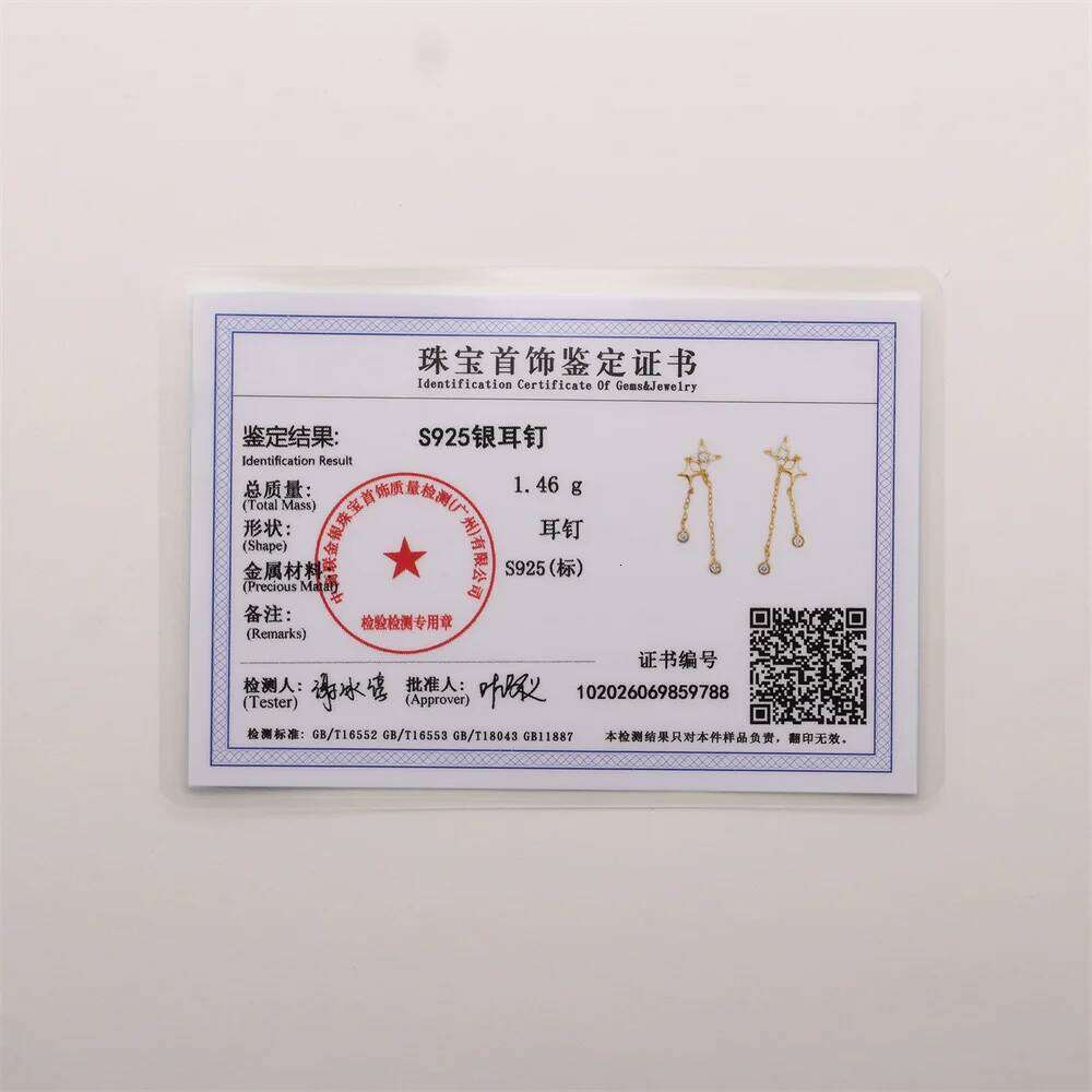 Aide Four-leaf Zircon Long Chain Tassel 925 Sterling Silver Drop For Women 18K Gold Minimalism Earrings Fine Jewelly