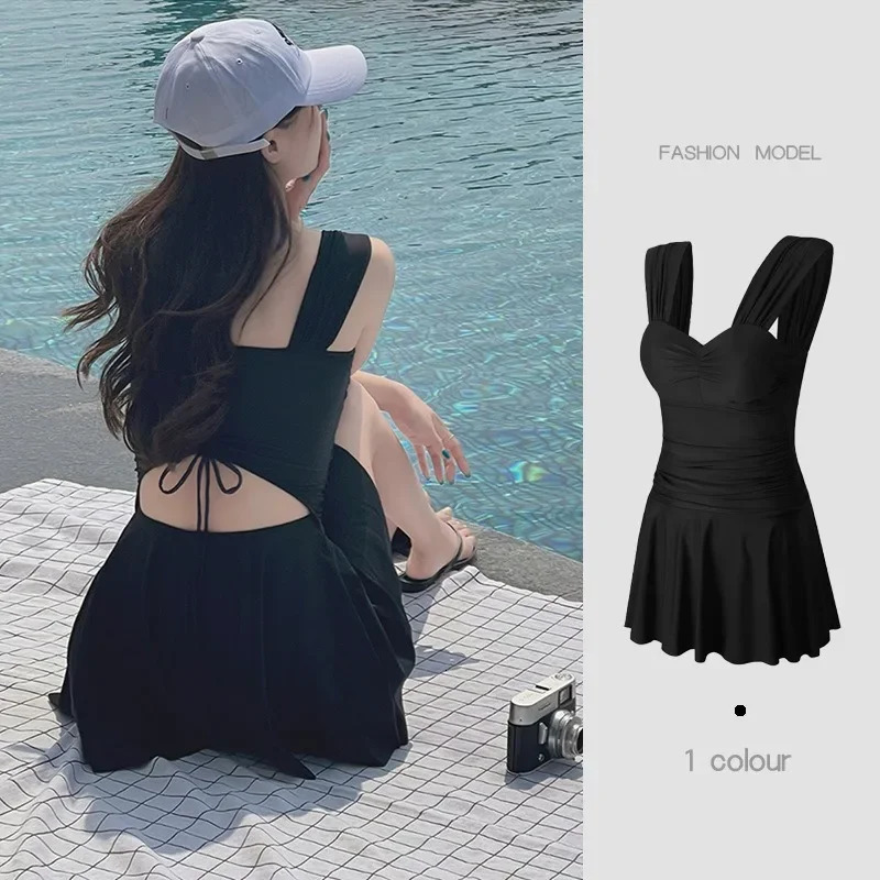 Summer Womens Solid Color Onepiece Swimsuit Slimming and Sexy Backless Tight Outdoor Party Pool 251231