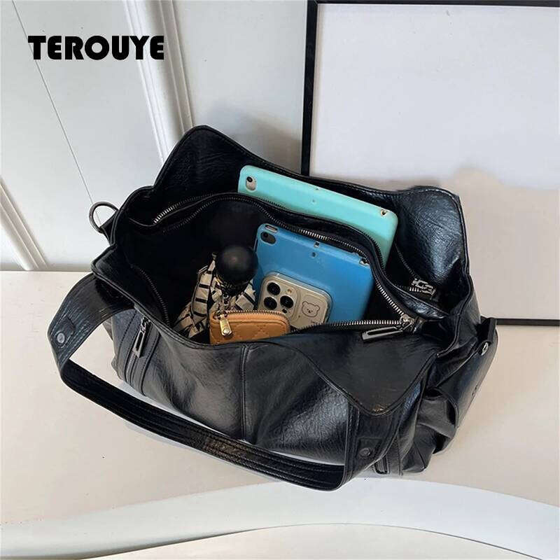 Soft Interior Compartment Shoulder High Quality Contrasting Colors Crossbody Bags For Women Fashion Pu Leather Handbags TEROUYE
