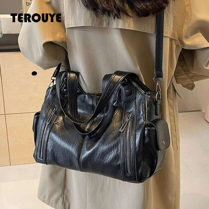 Soft Interior Compartment Shoulder High Quality Contrasting Colors Crossbody Bags For Women Fashion Pu Leather Handbags TEROUYE