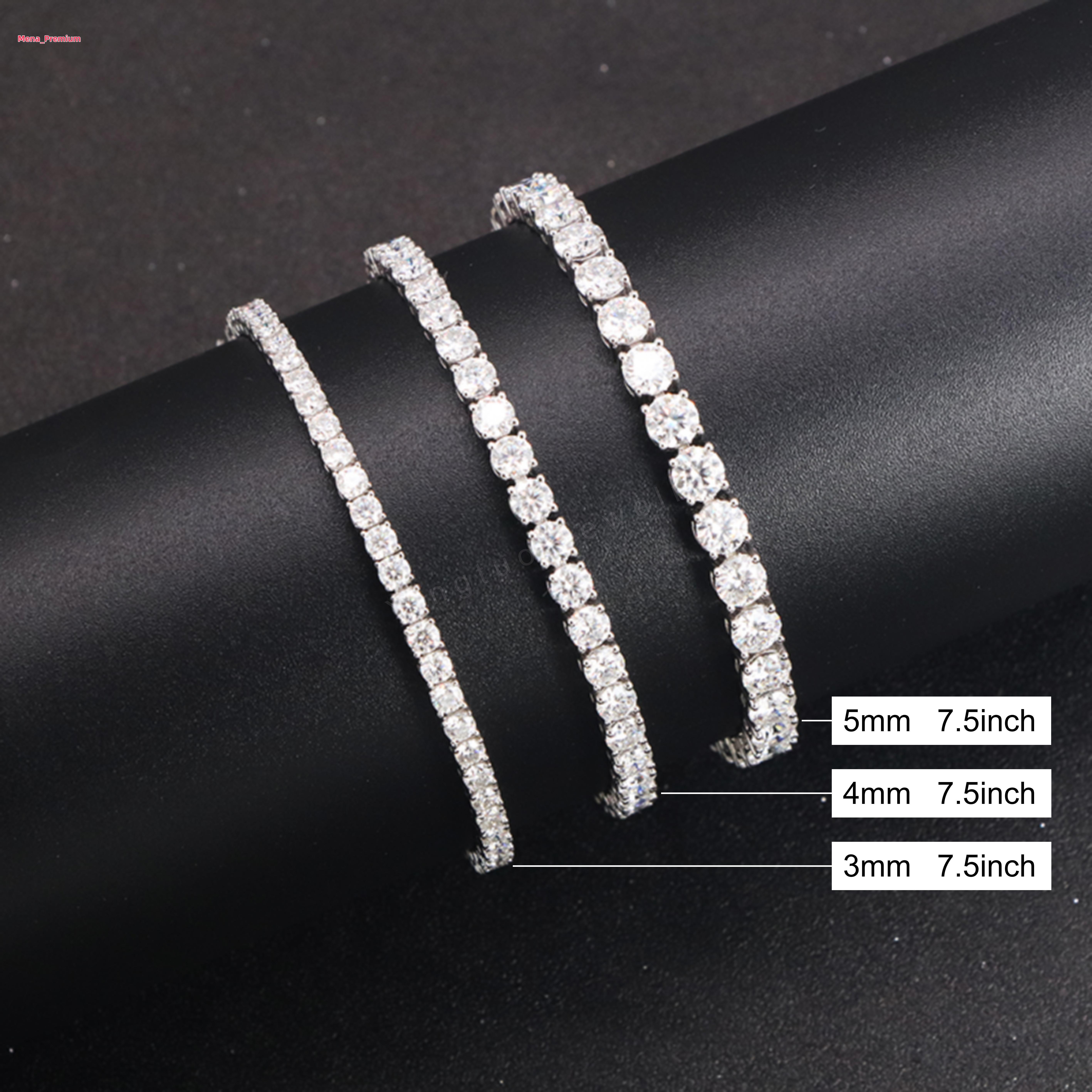 Wholesale D Color VVS1 S925 18K Gold Moissanite Tennis Chain Bracelet Fashionable Jewelry
