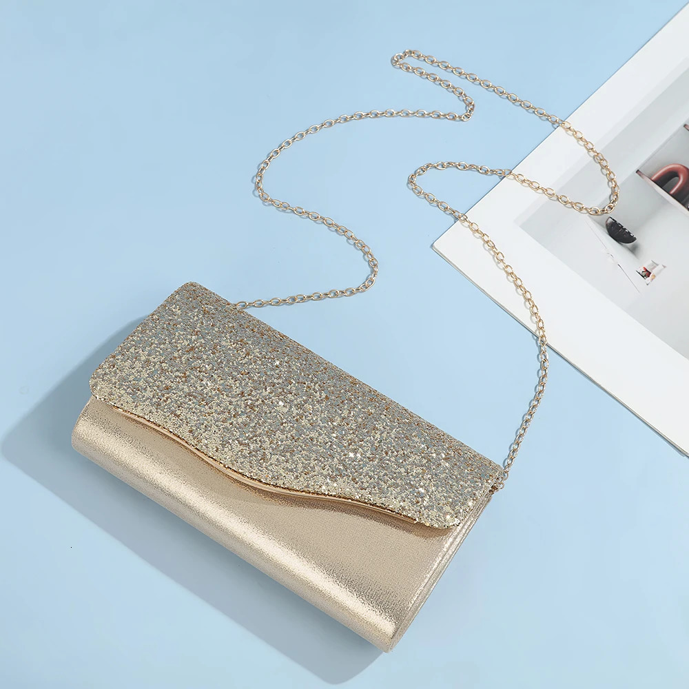 Stylish Monochromatic Handbag for Ladies Evening Dress Bag Metal Strip Embellished Ladies Storage Bag Metal Chain Satchel Bag 251231