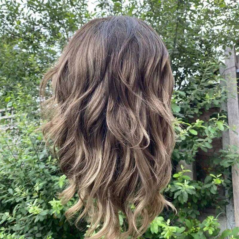 New In Short Wave Bob Ombre Dark Brown Synthetic HD Lace Front Balayage Women's PrePlucked Hairline Shoulder Length Wig