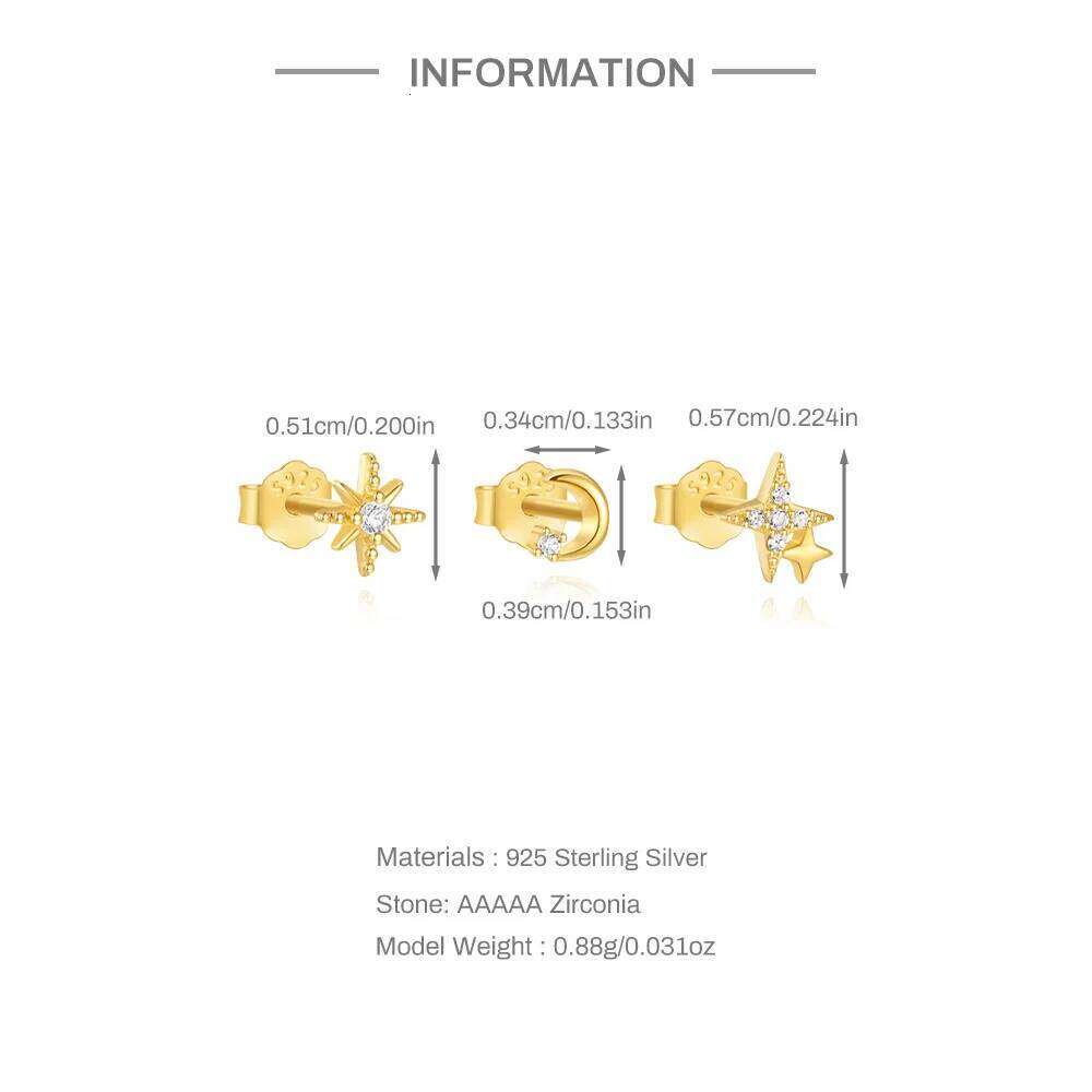 Aide Stud Small Simple Style Charm Woman 925 Silver Earrings Birthday Party Gift for Friends Exquisite Jewelry Set