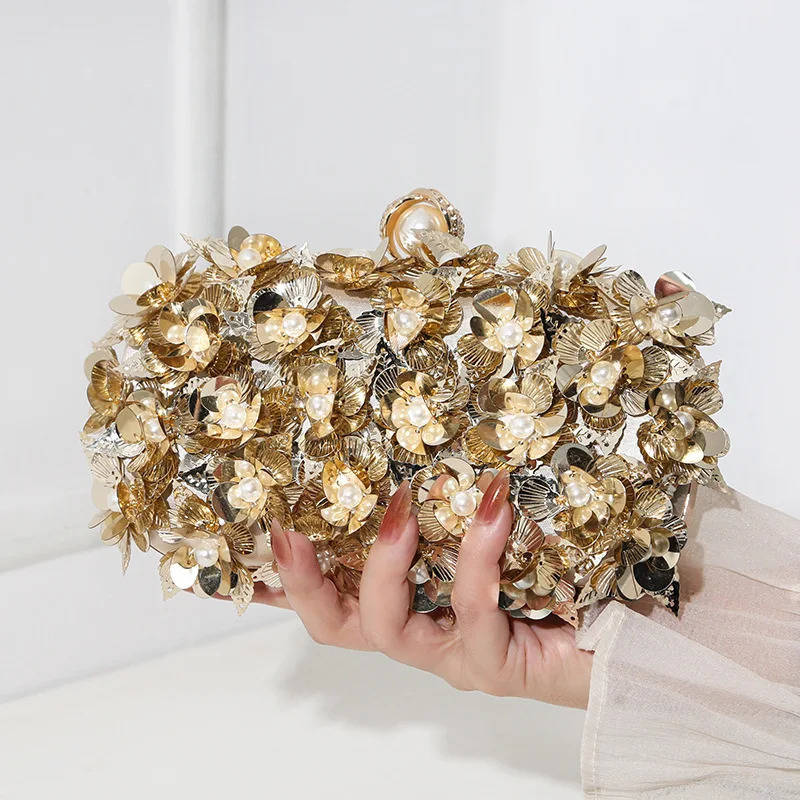 Fashion explosion handmade beaded gradual change flower handbag dinner bag ladies banquet evening bag 251231