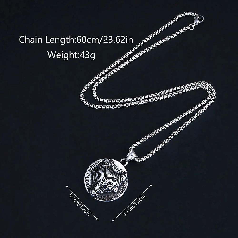 1PC Mans Fadeless Stainless Steel Animal Pendant Necklace Men Wolf Necklace for Man Jewelry 251230