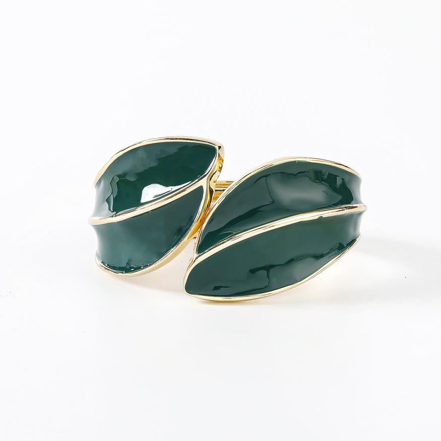 Cross-Border Hot-Selling New Leaf-Shaped Oil-Drip European and American Style Fashion Simple Women's Bracelet Niche Versatile