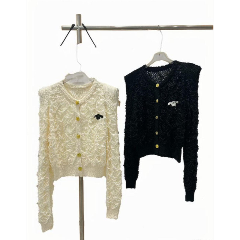 Fringe Women's Sweaters Women Designer Tassel Letter Embroidery Patched Knitted Sweaters Cardigans SML