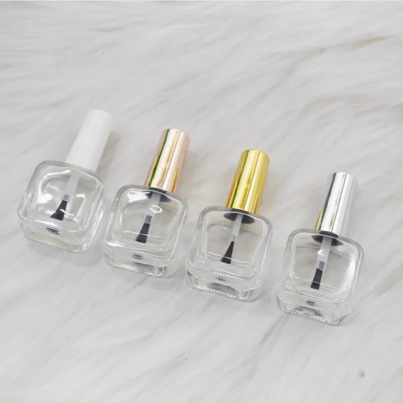 5ml/10ml Empty Glass Nail Gel Bottles Nail Polish Bottles With Brush Lid Clear Bottles Mix Paint Bottle Container 251230