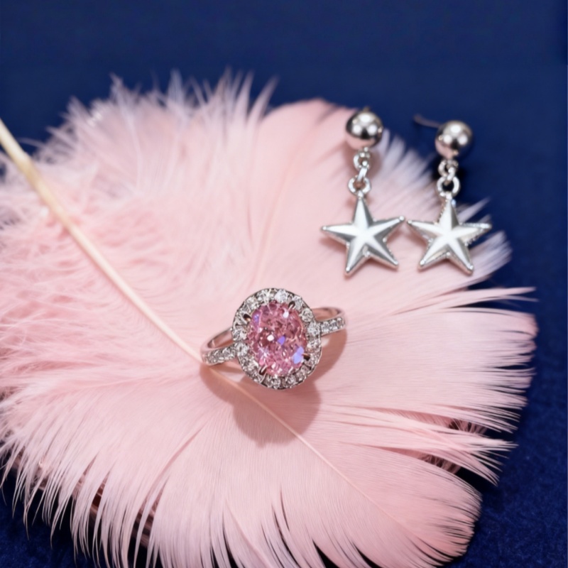 Romantic Pink Crystal Ring Valentine's Day Flash Sale Shiny Jewelry Pick