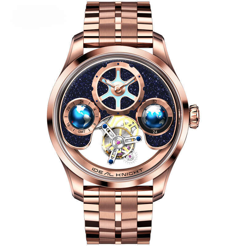 Ideal Knight New Blue Earth Series Tourbillon Mechanical Large Size Light Luxury Business Men's Watch
