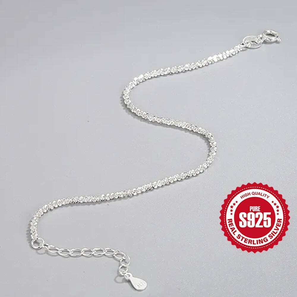 Aide 925 Sterling Silver Sparkling Lock Chain Bracelet For Women Luxury Minimalist Jewelry Adjustable 17+3cm Wedding Party Gift