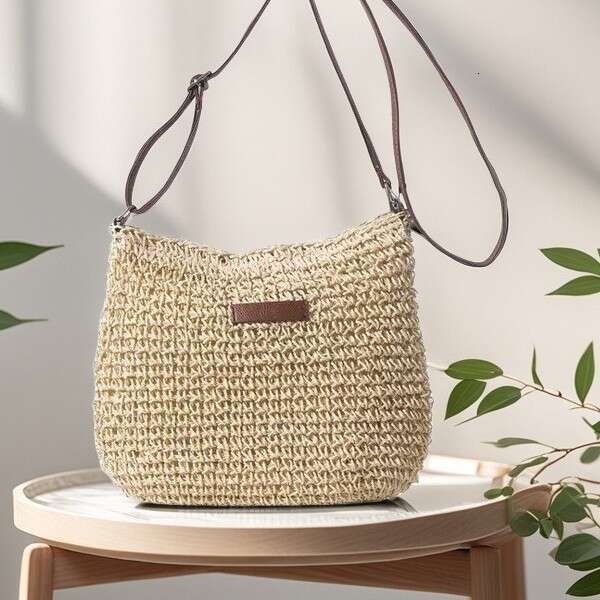 Cross-Border Straw Single Shoulder Korean Fashion Woven 2024 New Ins Style Beach Crossbody Women Bag Factory