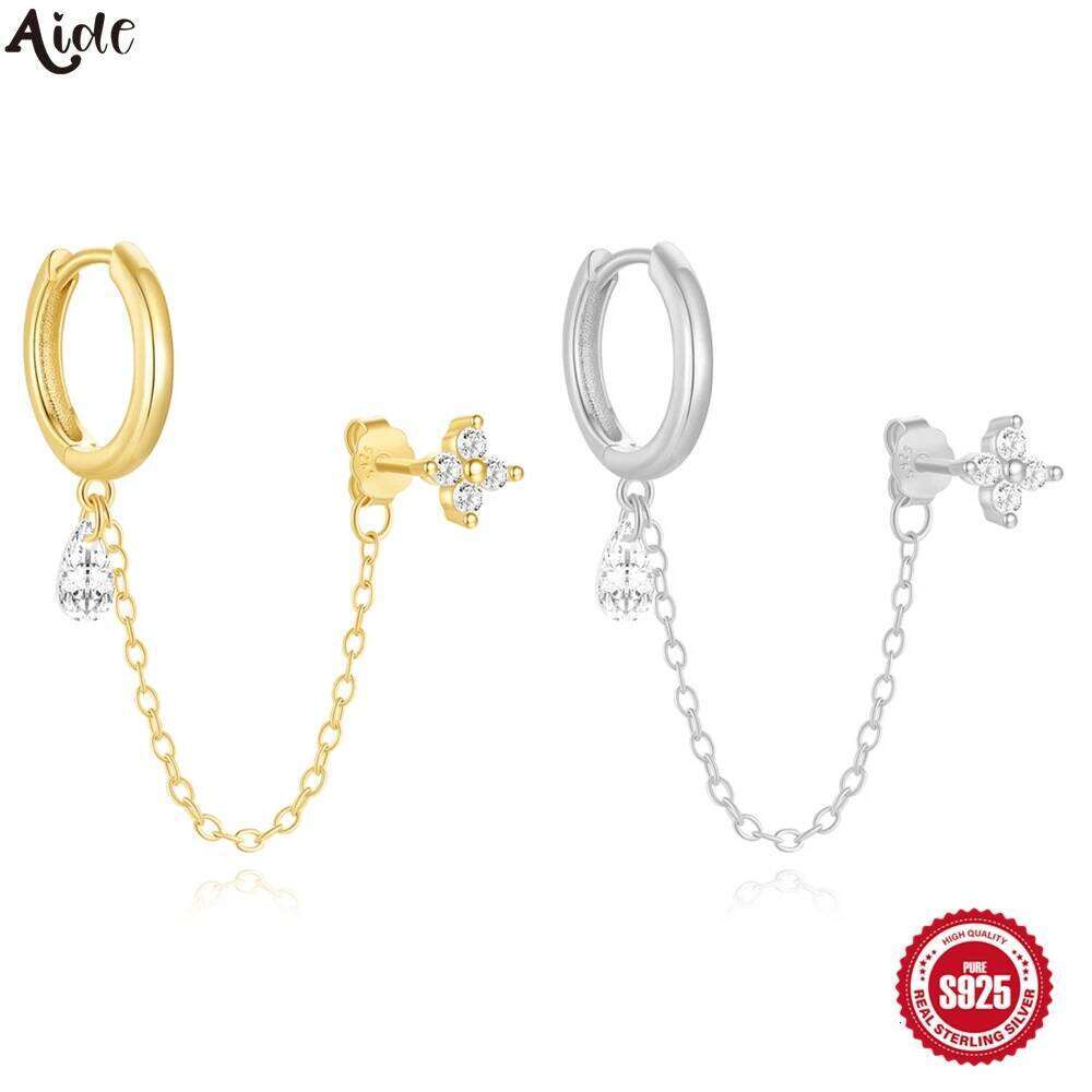 Aide Gold Earrings Set Women 925 Silver Huggie Hoop Stack Zircon Earring for Multiple Piercing Hypoallergenic Jewelry