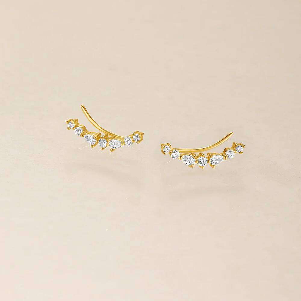 Aide 1pair 925 Sterling Silver Hook Clip on for Women Zircon Climbing Ear Cuff Earrings Fashion Jewelry Gifts