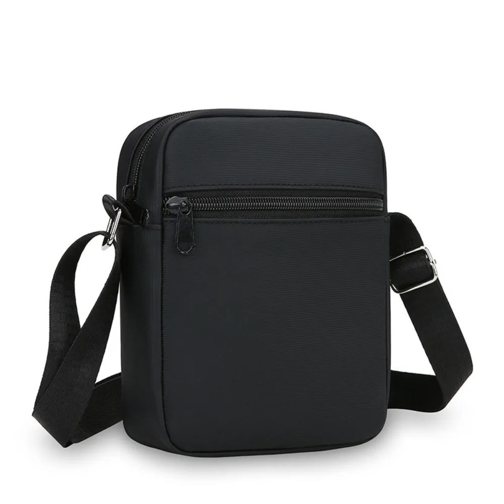 Fashion PU Shoulder Bag Waterproof Black Mobile Phone Bag Multiple Compartments Adjustable Mini Sports Bag for Men 251230