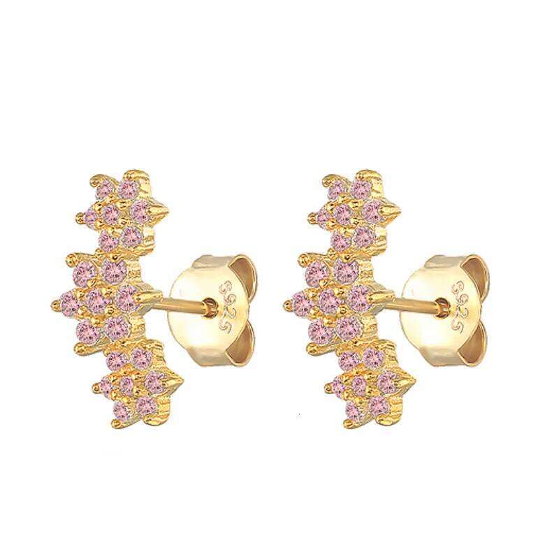 Aide 925 Sterling Silver Clear Black Zircon Crystal Three Flower Stud Earring 2020 Women Fashion Wedding Party Fine Jewelry