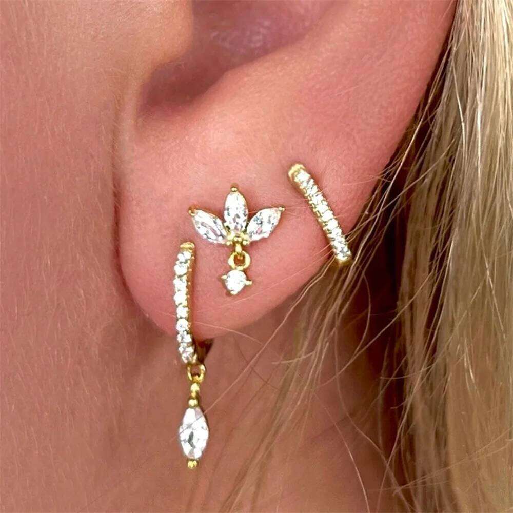 Aide 925 Sterling Silver Blue Turquoise Retro Style Set Handmake Piercing Earrings For Women Girls Accessories Jewelry