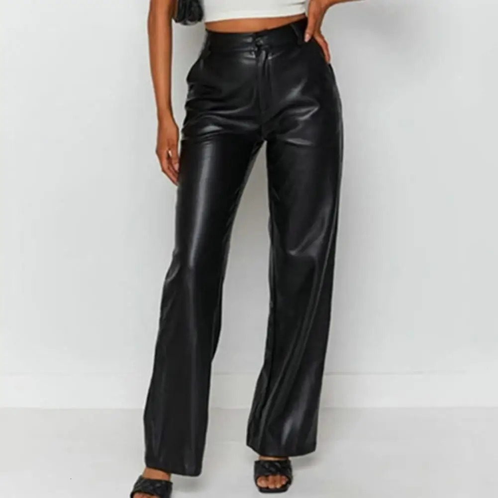 Women Pants Leather Womens High Waist Feet Winter Black Casual Pantalones De Mujer 251231