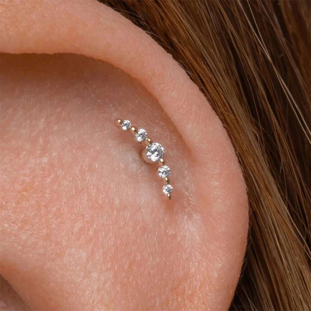 Aide 925 Sterling Silver 1pc Square CZ Zirconia Piercing Stud Earrings For Women K Gold Simple Elegant Jewelry Gift Pendiente