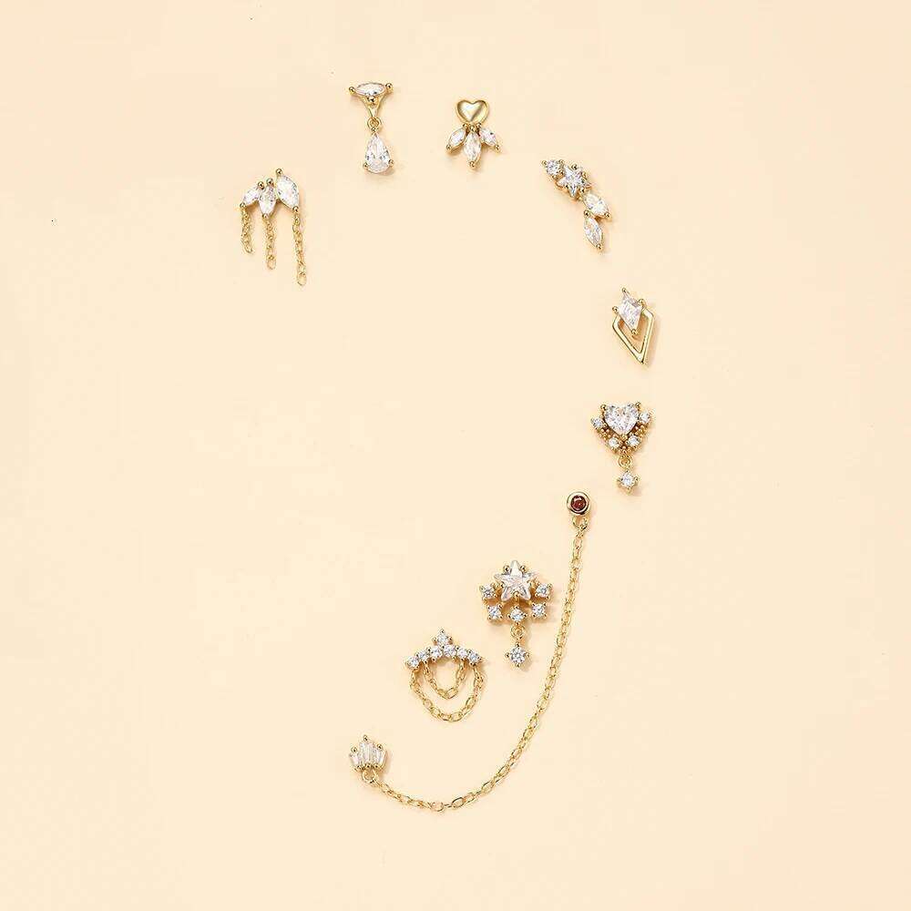 Aide 925 Sterling Silver 1PC Cartilage Spiral Puncture Stud Earring For Women Simple White Zircon Piercing Earrings Party Gift