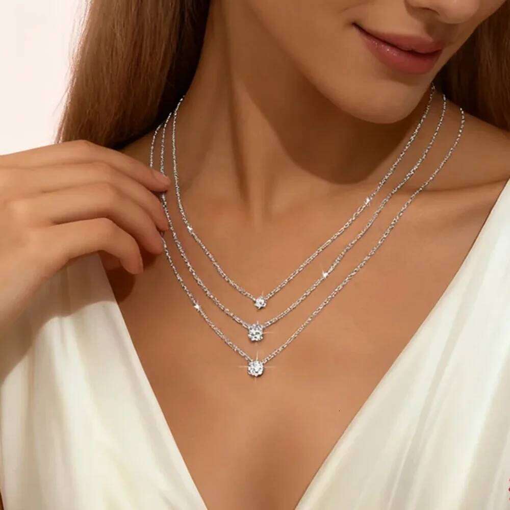 Aide Round Halo Moissanite 925 Sterling Silver Pendant 2mm 3mm 4mm Lab Diamond Necklace For Women Certified Jewelry