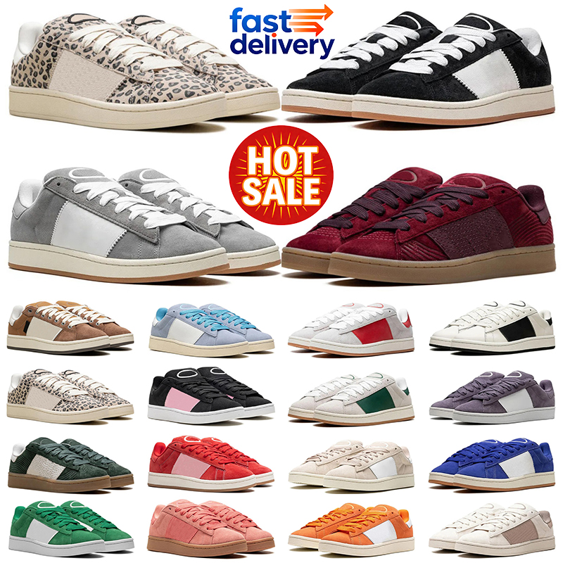 Free shipping men women with box designer shoes flat sneakers mens trainers campuss Black White Red Pink Green Brown Grey suede leather