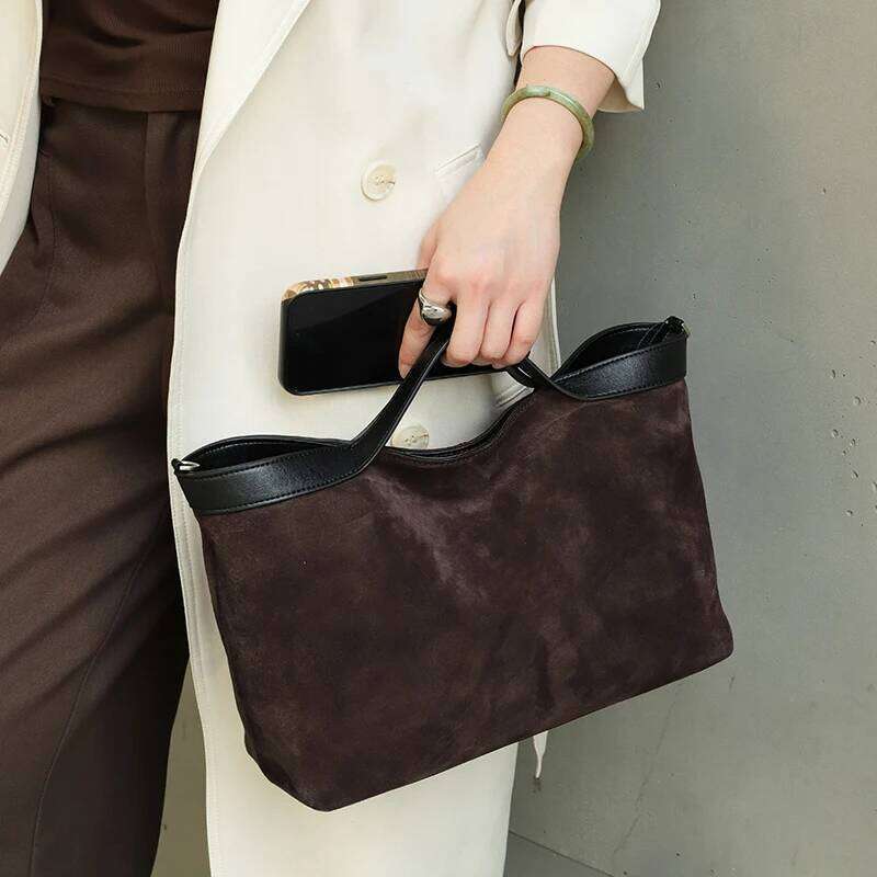 Autumn And Winter Women S Natural Suede Leather Bag Women S Luxury Bags Handbags Large Capacity Crossbody Shoulder Bags JINXIANGGUO TOTE