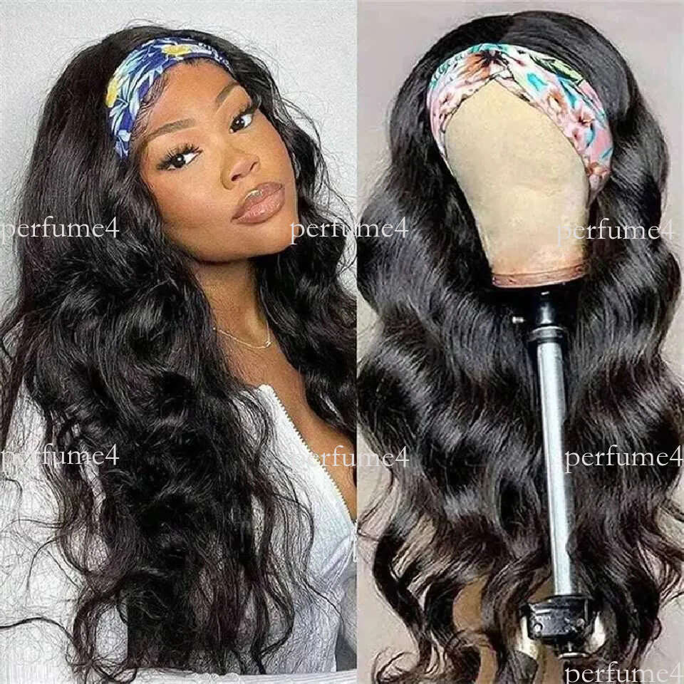 8 40 inches Body Wave Headband Wig Bone Full Machine Made Easy to Go 200 Density Human Hair Wigs W251107