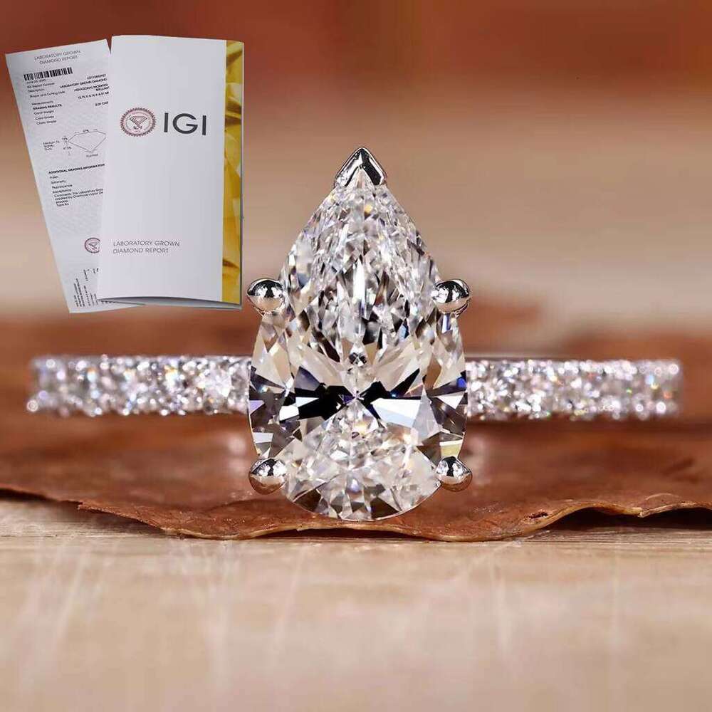 IGI Certified CVD HPHT Lab Grown Created Diamond 10k 14k 18k Solid Gold Engagement Ring