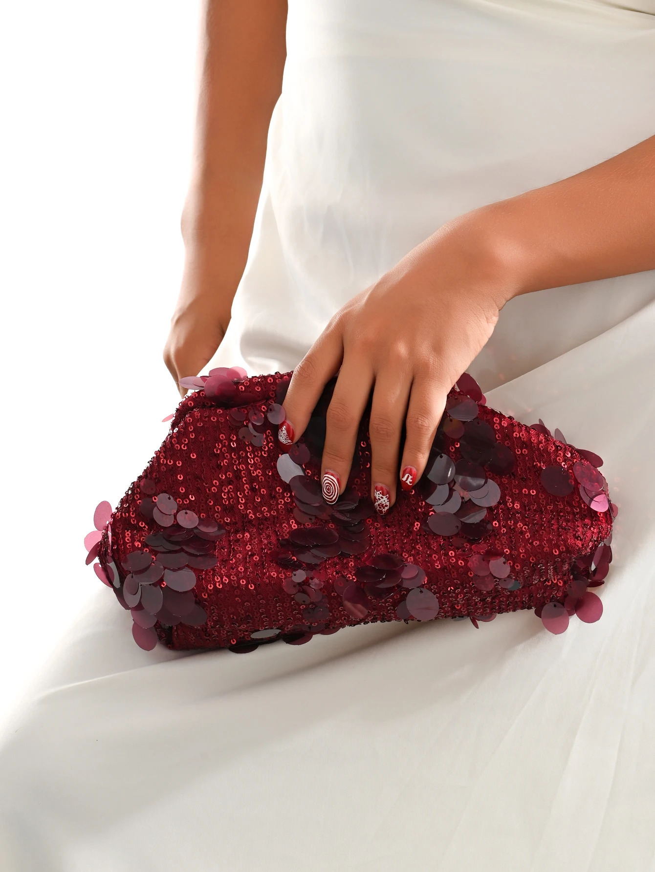 Dinner bag Fashion sequin messenger bag Womens simple handbag large sequin clutch bag Versatile chain shoulder messeng bag 251231