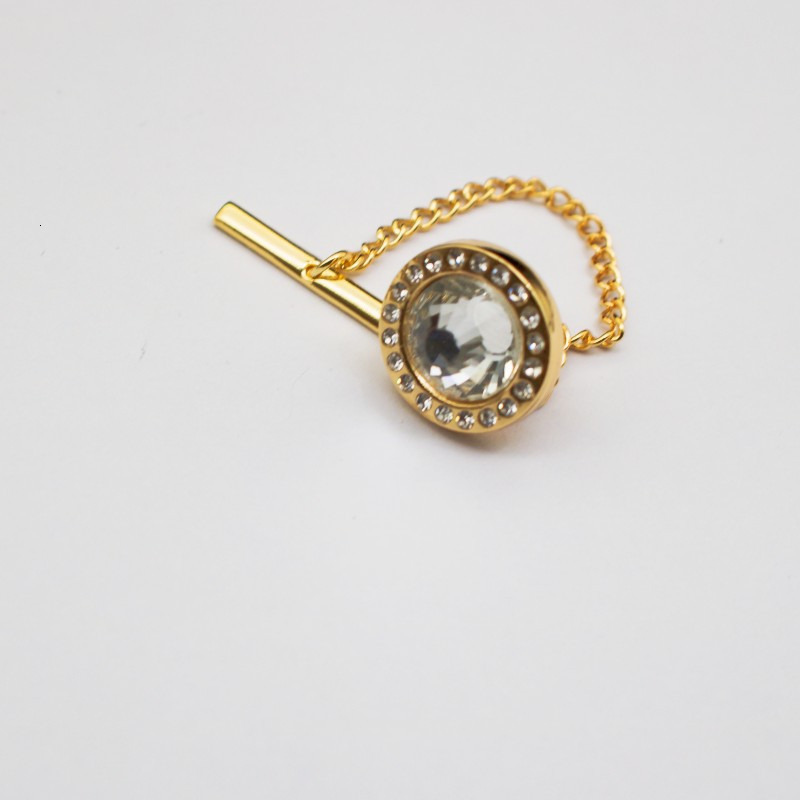 HAWSON Men's Tie Pins Square Tie Tacks with Chain for Men Necktie Accessory