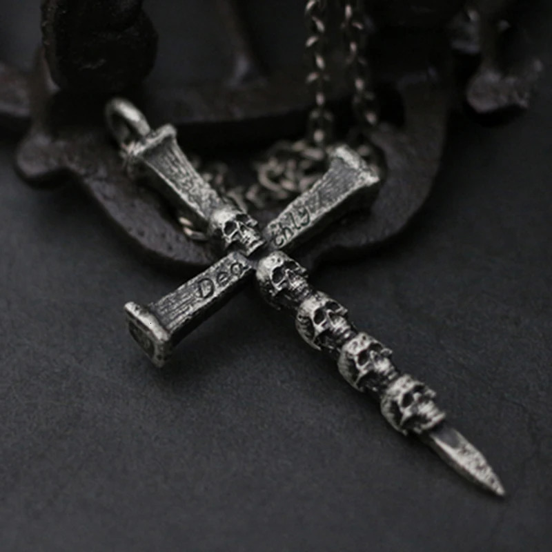 Vintage Punk Skull Necklace for Men Women 316L Stainless Steel Necklaces Mens chain Fashion Male Kiss Jewelry OSDZ201 251230