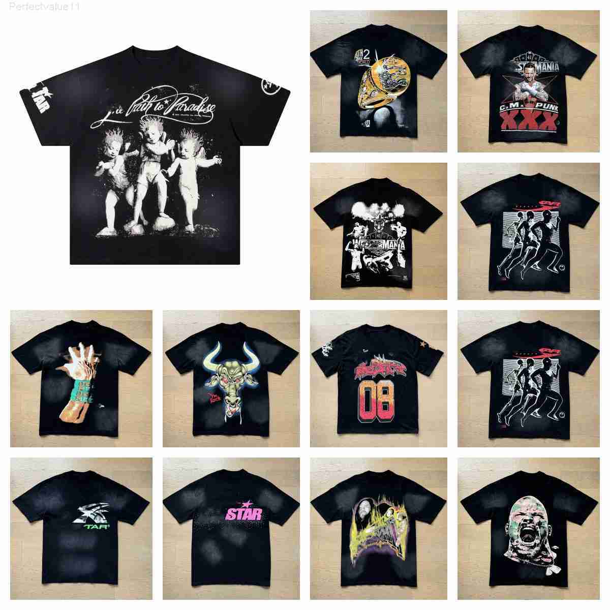 Designer Fashion gothic vintage Mens helllystarshirts graphic tee women shirts Summer Casual Couples Short Sleeve streetwear t shirt