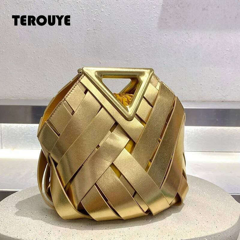 Trendy Vegan Leather Woven For Women Top Handle And Handbags Fashionable Crossbody Shoulder Bag Tote Purses TEROUYE