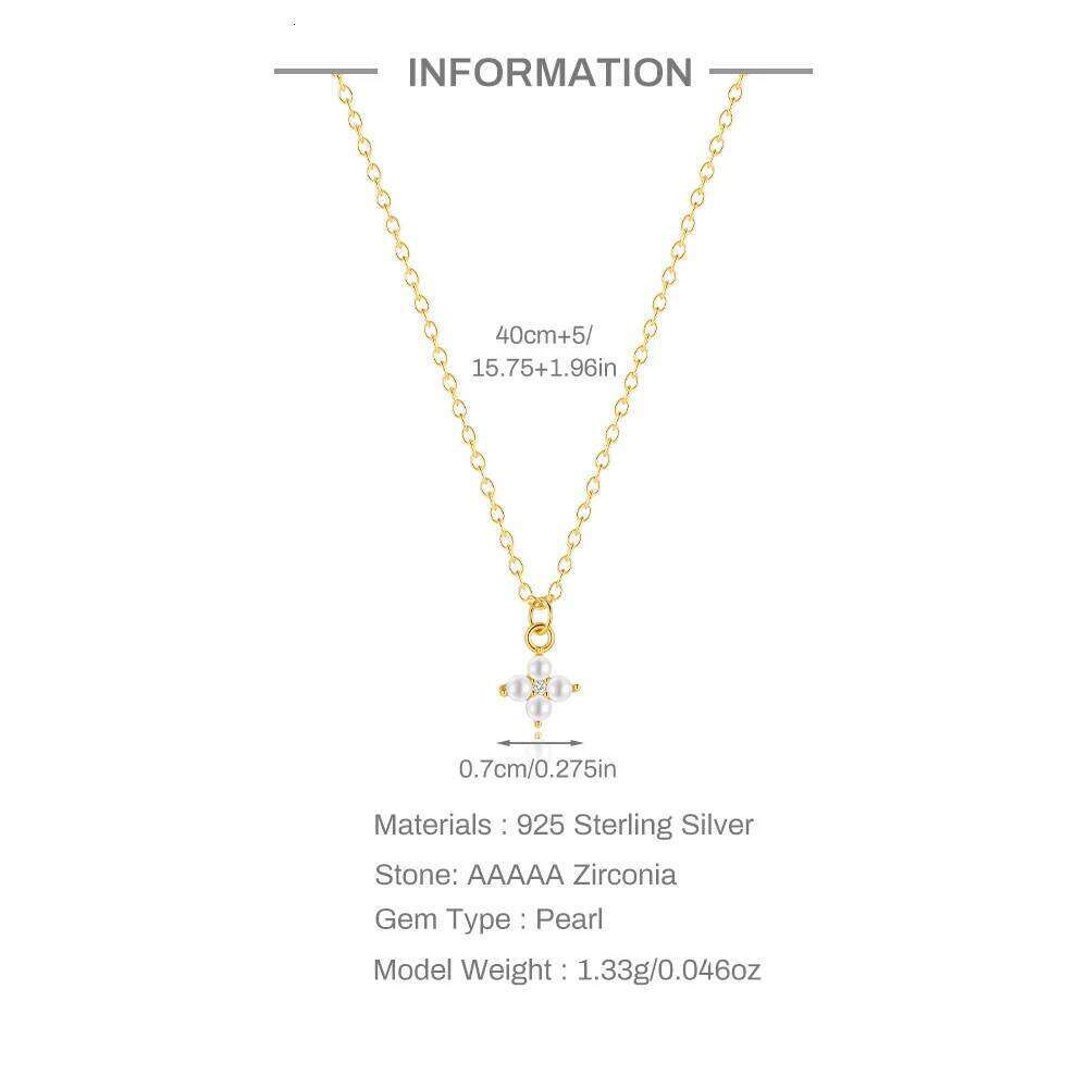 Aide 925 Sterling Silver Flower Zircon Pendant Necklaces for Women Mother's Day Gitf Fine Chain Chokers Necks Jewelry Collars