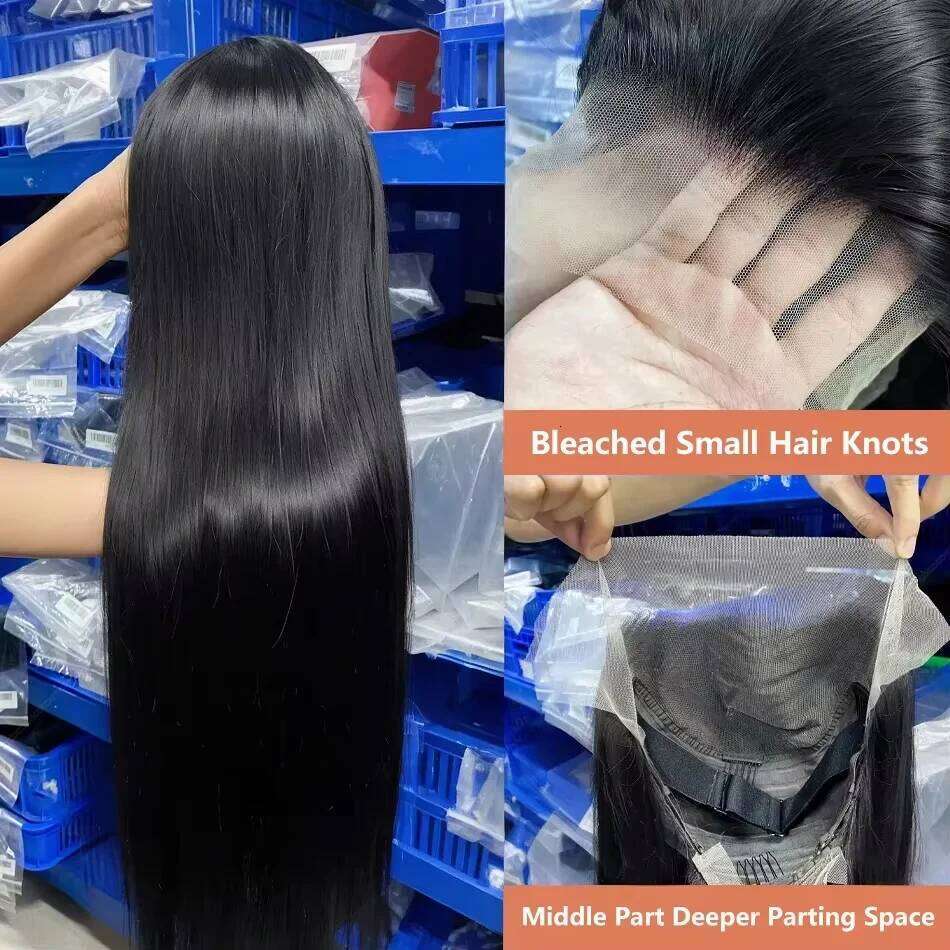Bone Straight 13x4 Frontal For Women 5x5 Glueless Invisi-Drawstring Black 13X6 Lace Front Wig Human Hair