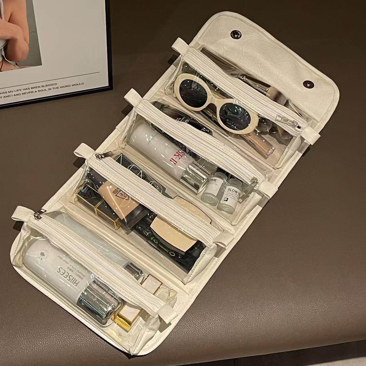 New Design Cross-border New fashionable Portable large-capacity detachable storage handbag cosmetic bag Free shipping