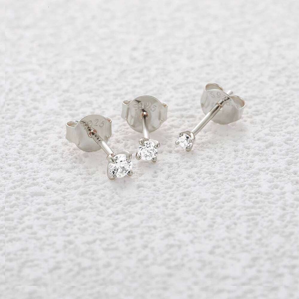 Aide 925 Sterling Silver Lab Grown Diamond Earrings for Women Simple Design Prong Diamonds Wedding Anniversary Gifts Jewelry