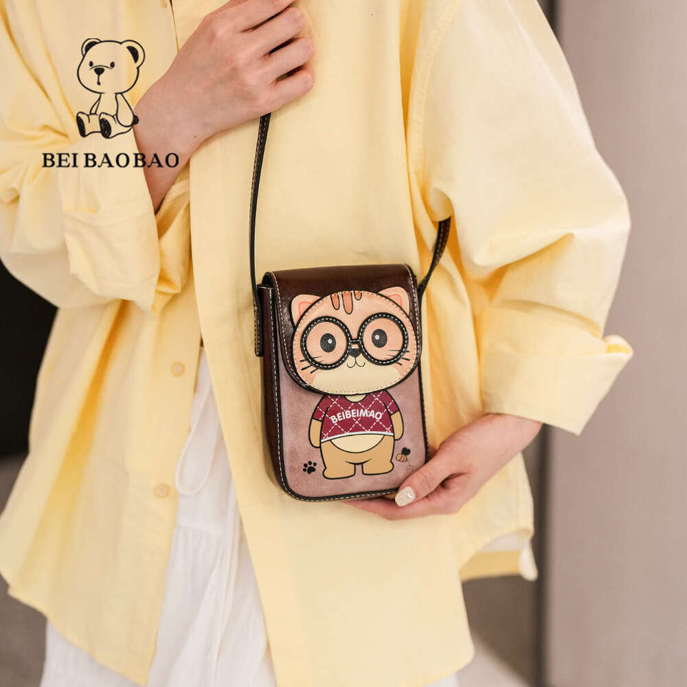 Beibao Source Factory New Versatile Stylish Phone Cartoon Color-Block Small Simple Shoulder Crossbody Bag