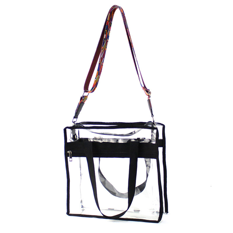 Hot Sale New Women's PVC Shoulder Crossbody Transparent Jelly Bag Fashion Large Capacity Handbag Simple In Stock