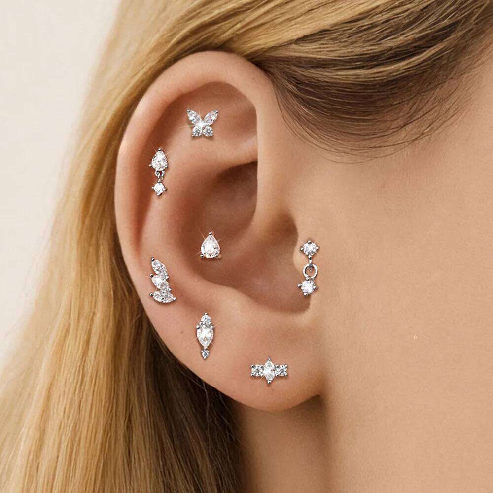 Aide Daily Wear Moissanite Earrings Women Diamond 925 Sterling Silver Birthday Screw Back Studs Graduation Gift For Her