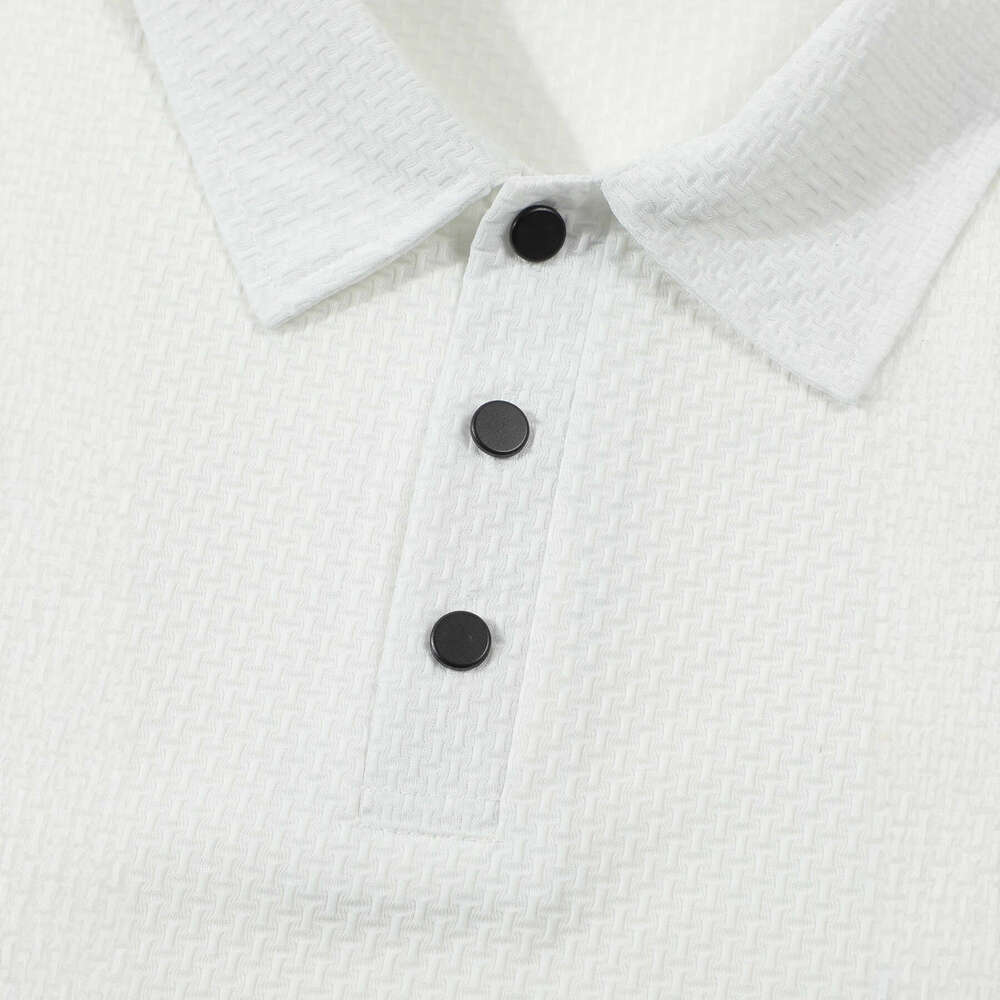 European and American Summer New Cross-Border Men's Solid Color Fashion Casual T-Shirt Button