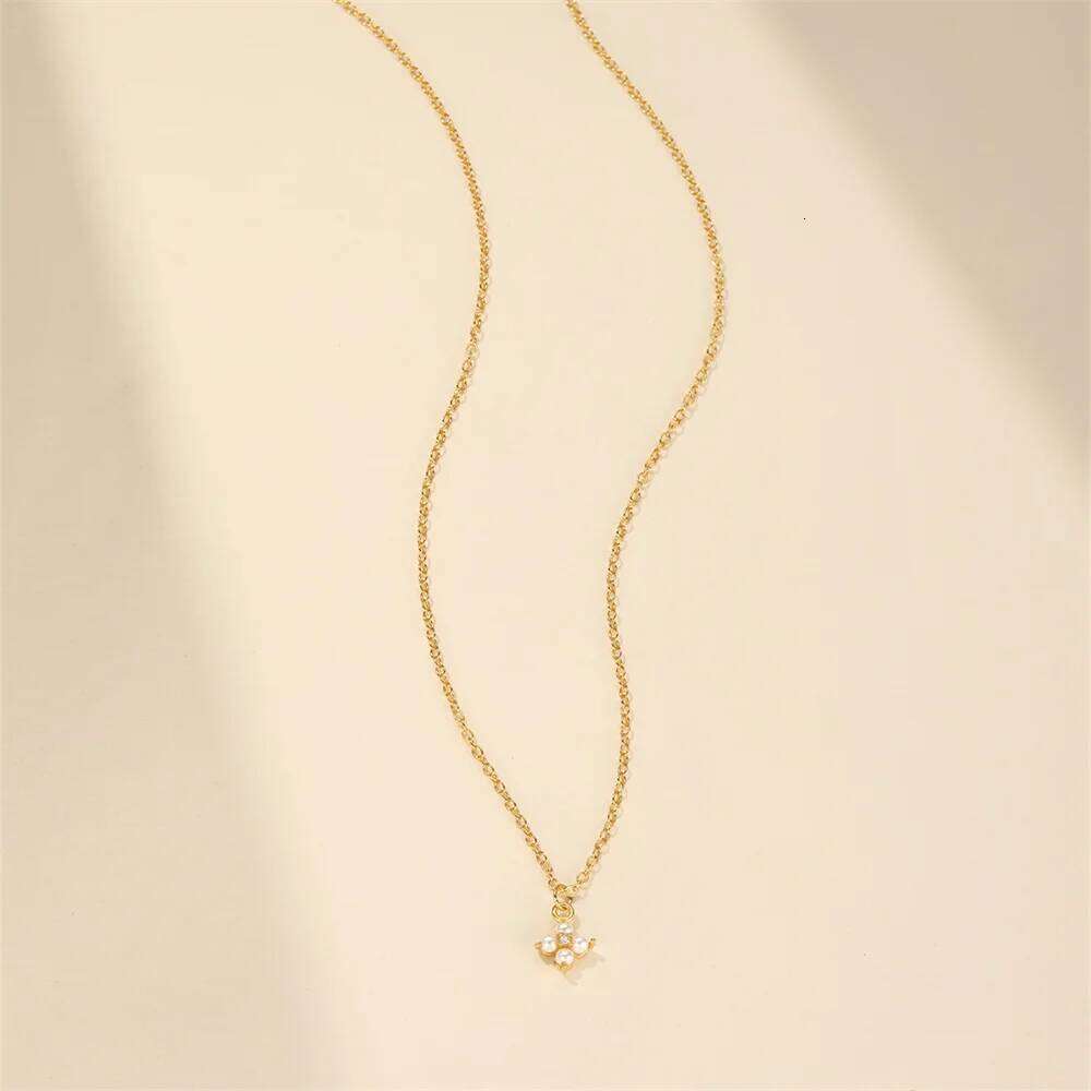 Aide 925 Sterling Silver Flower Zircon Pendant Necklaces for Women Mother's Day Gitf Fine Chain Chokers Necks Jewelry Collars