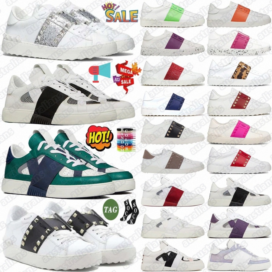 designer Open sneakers For A Change shoes Rockstud Sneaker shoe White red Black Band Orange Green yellow Blue mesh pink Purple men woman r2Tv#