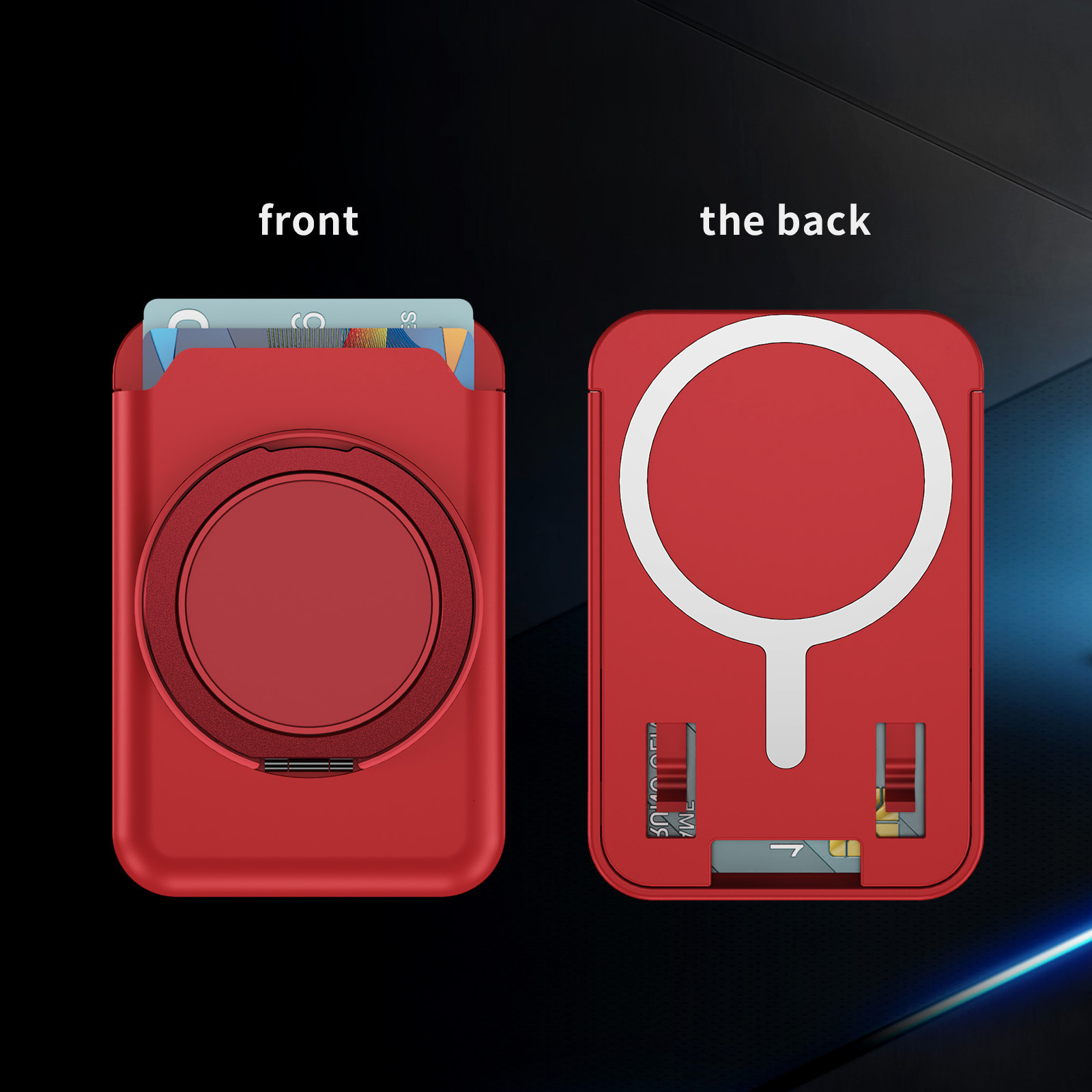 Suitable for magnetic ring phone case card holder, 360 degree rotating phone stand card holder, skin sensitive transparent